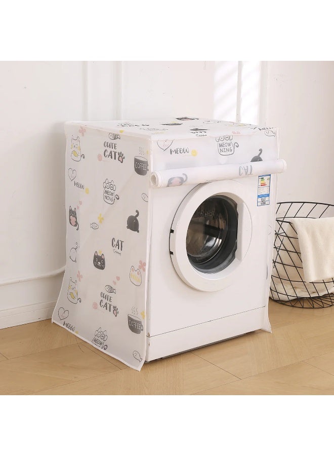 KITCHENOO Waterproof Front Load / Top Load Washing Machine Cover | PEVA Dustproof Protective Cover for 6kg, 6.5kg, 7kg & 7.5kg Fully Automatic Machines, Geometric Abstract - Image 1
